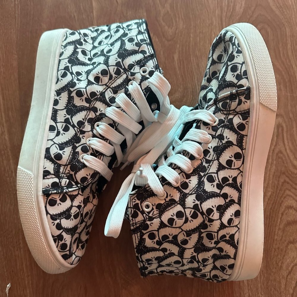 Disney Nightmare Before Christmas Jack Skeleton High Top Sneakers Size 8 - Picture 2 of 12